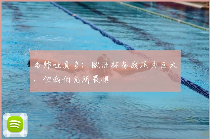 名帅吐真言：欧洲杯备战压力巨大，但我们无所畏惧